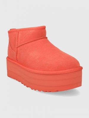 Čizme za snijeg od brušene kože s platformom Ugg narančasta