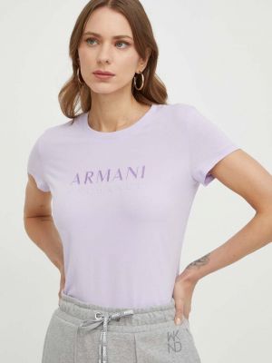 Тениска Armani Exchange виолетово