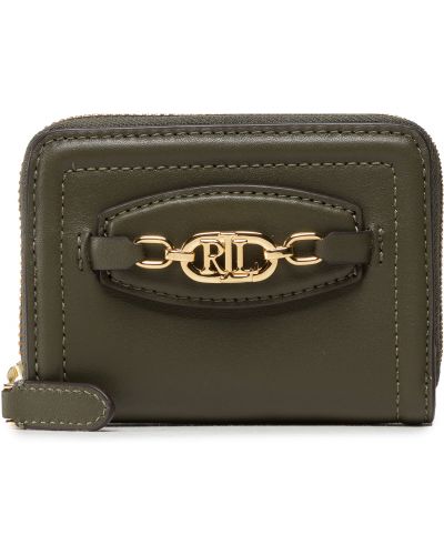 Peňaženka na zips Lauren Ralph Lauren zelená