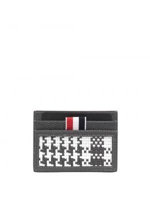 Pletena usnjena denarnica s karirastim vzorcem Thom Browne