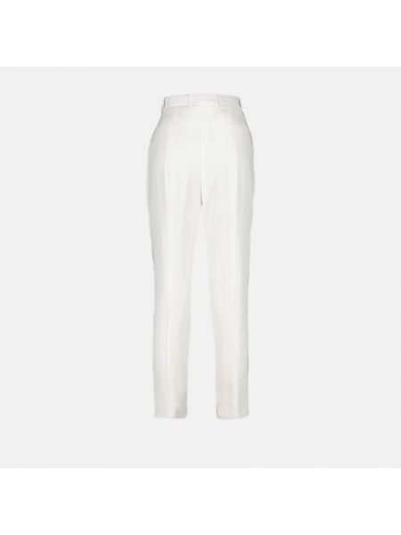 Pantalones de cintura alta Alexander Mcqueen blanco