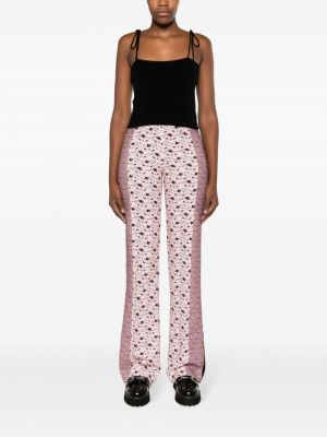 Rovné kalhoty s potiskem s paisley potiskem relaxed fit Prada Pre-owned růžové