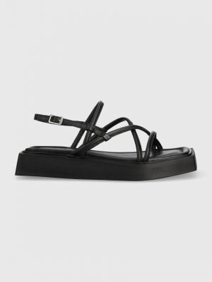 Kožené sandály na platformě Vagabond černé