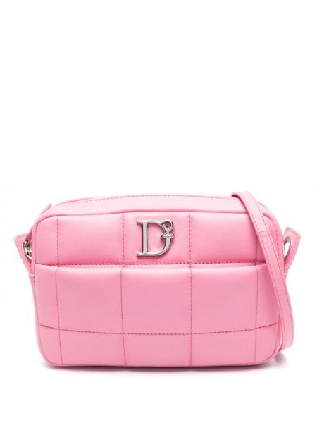 Δερμάτινη τσάντα χιαστί Dsquared2 ροζ