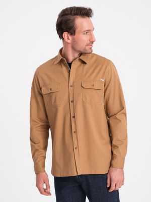 Medvilninė marškiniai su sagomis su kišenėmis Ombre