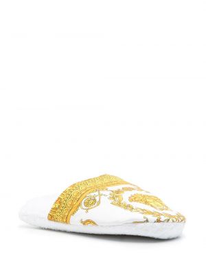 Pantuflas con estampado Versace blanco
