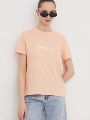 Koszulka bawełniana Roxy pomarańczowa