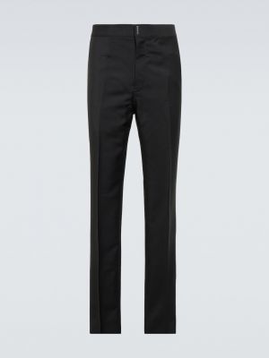 Мохеровые шерстяные брюки Givenchy черные
