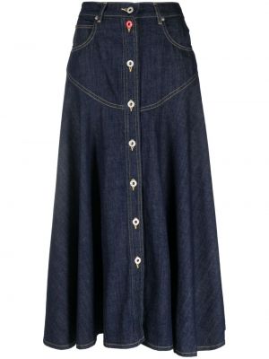 Džínsová sukňa s vysokým pásom Kenzo modrá