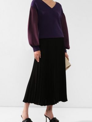 Кашемировый шерстяной пуловер Valentino фиолетовый