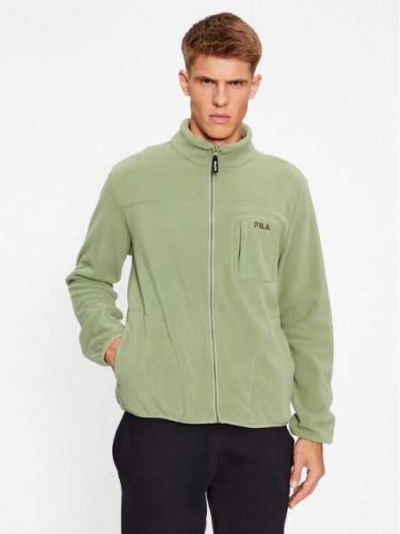 Флисовая длинная куртка Fila зеленая