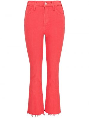 Jeans taille haute large Mother rouge