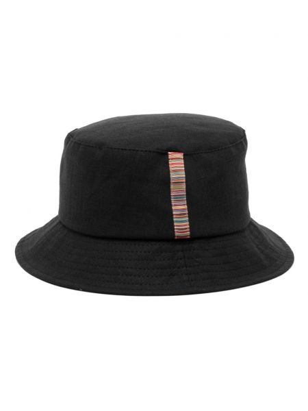 Lněný klobouk Paul Smith černý