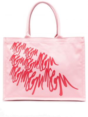 Τσάντα ώμου με σχέδιο Msgm ροζ