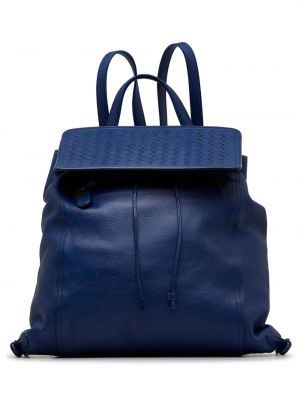 Kožený batoh Bottega Veneta Pre-owned modrý