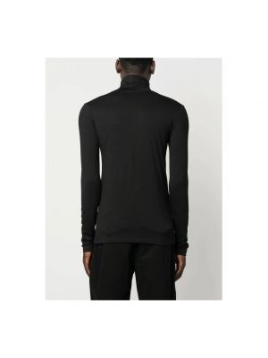 Jersey cuello alto de algodón con cuello alto de tela jersey Jil Sander negro
