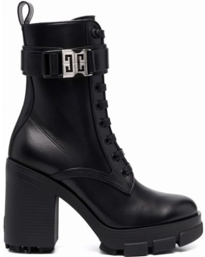 Кожаные ботинки на каблуке на шнуровке Givenchy, черный