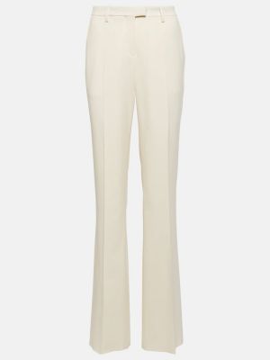 Μάλλινο παντελόνι με ίσιο πόδι ζακάρ Etro λευκό