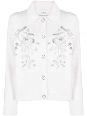 Palton cu mărgele cu model floral Barrie alb