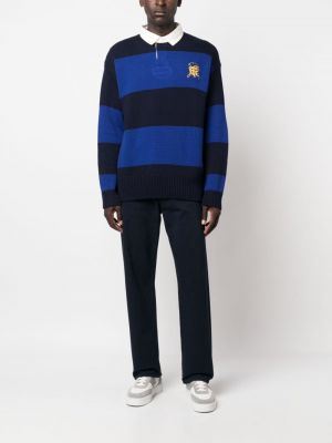 Kokvilnas džemperis ar izšuvumiem ar izšuvumiem Polo Ralph Lauren zils