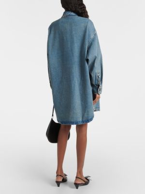 Mini robe oversize Prada bleu