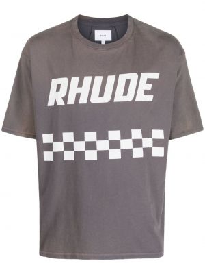 Βαμβακερή μπλούζα Rhude γκρι