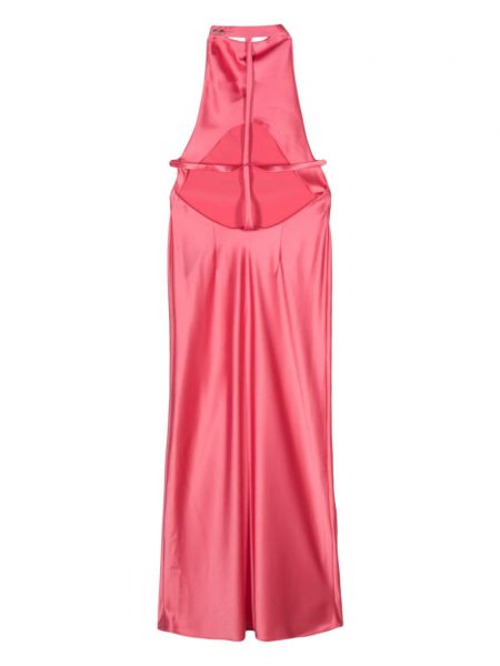 Saténové večerní šaty Ssheena růžové