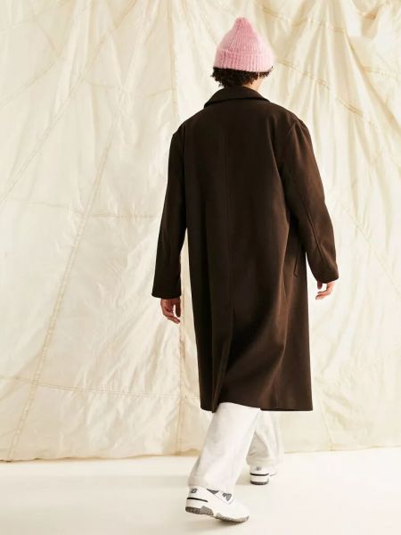 Шерстяное пальто оверсайз Asos коричневое