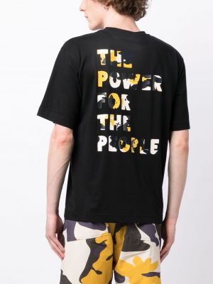 T-shirt en coton à imprimé The Power For The People noir