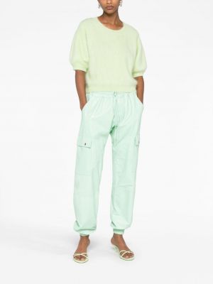 Kožené sportovní kalhoty Liska zelené