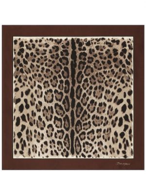 Leopardí hedvábný šál s potiskem Dolce & Gabbana hnědý