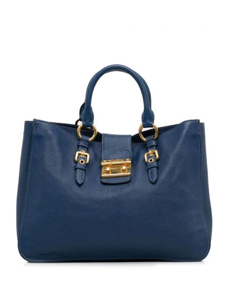 Δερμάτινη τσάντα τσάντα Miu Miu Pre-owned μπλε