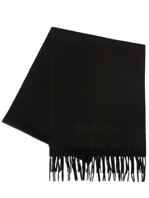 Bufanda con bordado de cachemir Saint Laurent negro