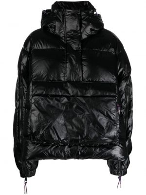 Oversized megfordítható hímzett kapucnis melegítő felső Adidas fekete