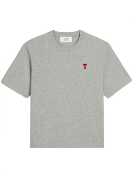 T-shirt di cotone Ami Paris grigio