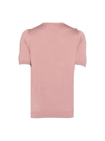 Camiseta de seda de cuello redondo Tagliatore rosa
