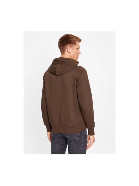 Sudadera con capucha con bordado Calvin Klein marrón