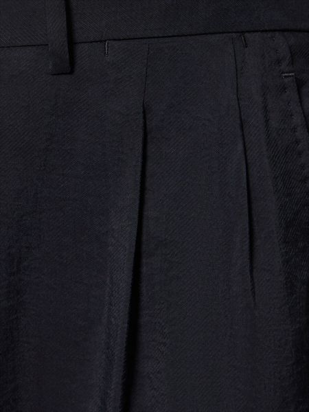 Pantaloni de mătase plisate Giorgio Armani
