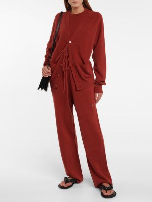 Cárdigan de cachemir con estampado de cachemira Extreme Cashmere rojo