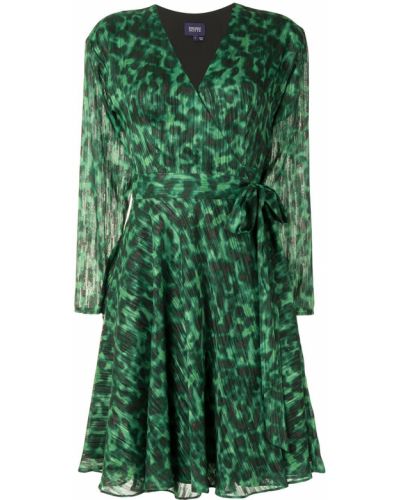 Vestido leopardo Marchesa Notte verde