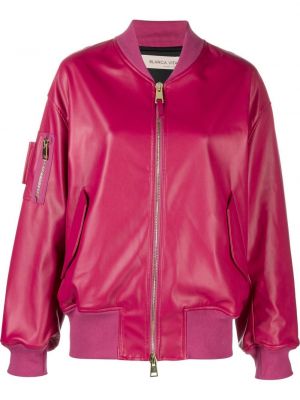 Kožna bomber jakna Blanca Vita ružičasta