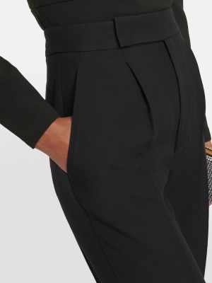 Jedwabne proste spodnie wełniane Roland Mouret czarne