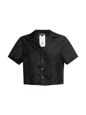 Satynowa piżama Versace czarna