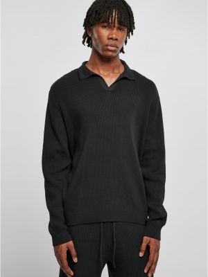 Oversize дълъг пуловер с дълъг ръкав Uc Men черно