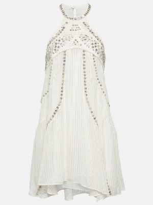 Mini robe en soie à imprimé Isabel Marant blanc