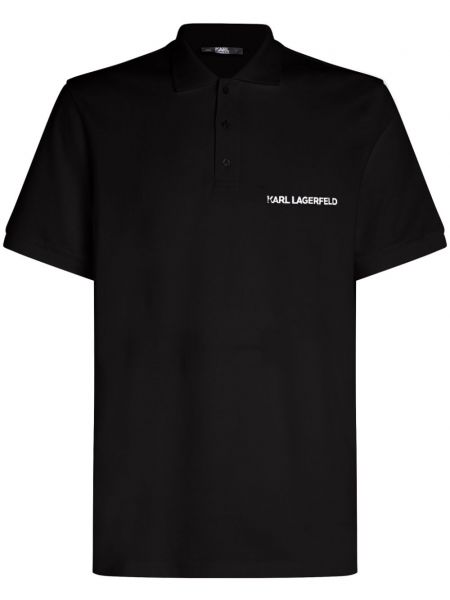 Poloshirt aus baumwoll mit print Karl Lagerfeld schwarz