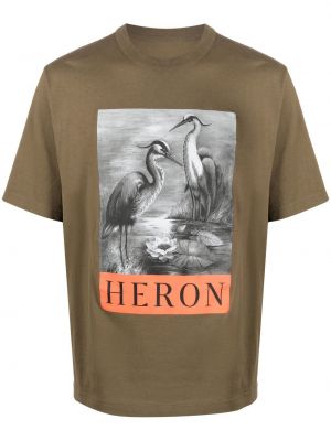 Nyomott mintás póló Heron Preston - Zöld