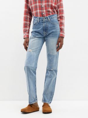 Синие прямые джинсы с потертостями Polo Ralph Lauren