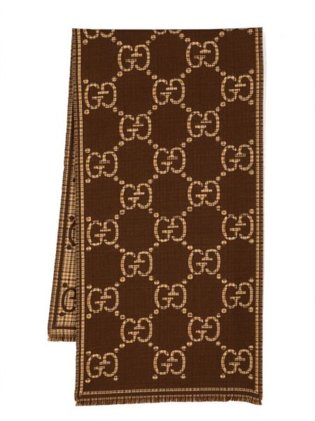 Jacquard tørklæde Gucci brun