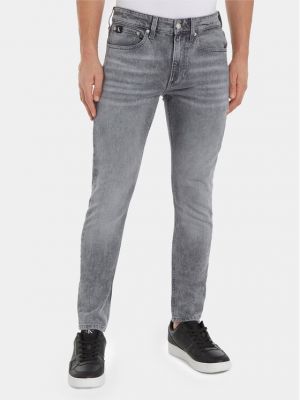 Blugi skinny slim fit Calvin Klein Jeans gri